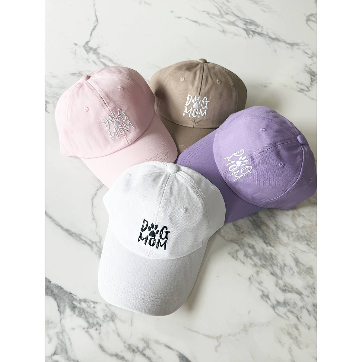 DOG MOM Embroidered Cotton Baseball Cap