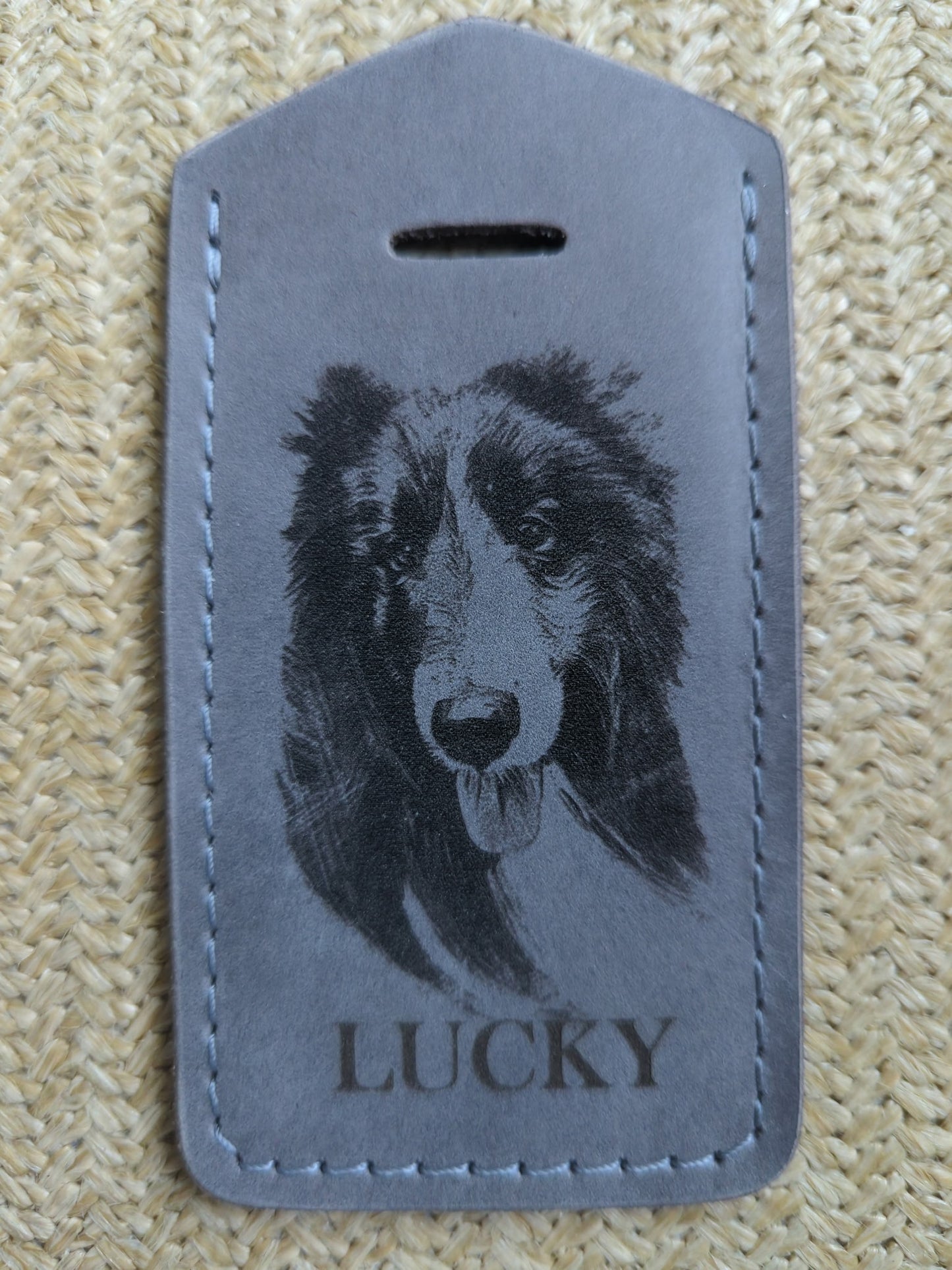 Engraved Portrait Luggage Tag