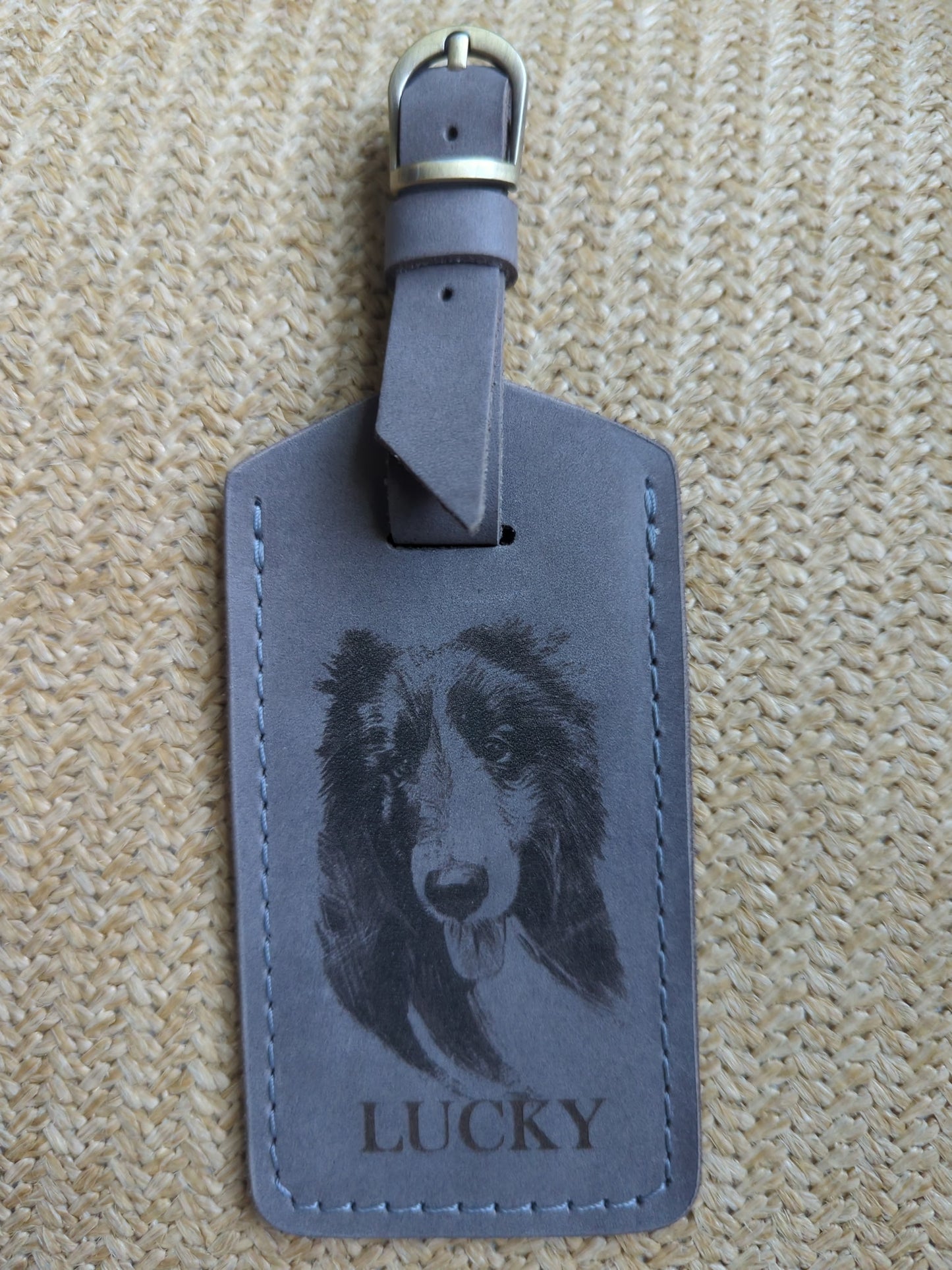 Engraved Portrait Luggage Tag