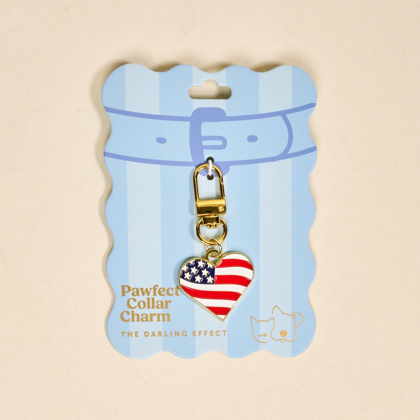 Pawfect Collar Charm–Americana Heart