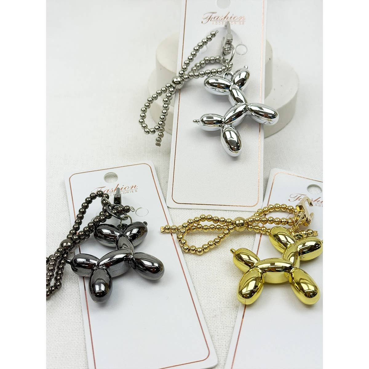 Metallic Puppy Theme Keychain