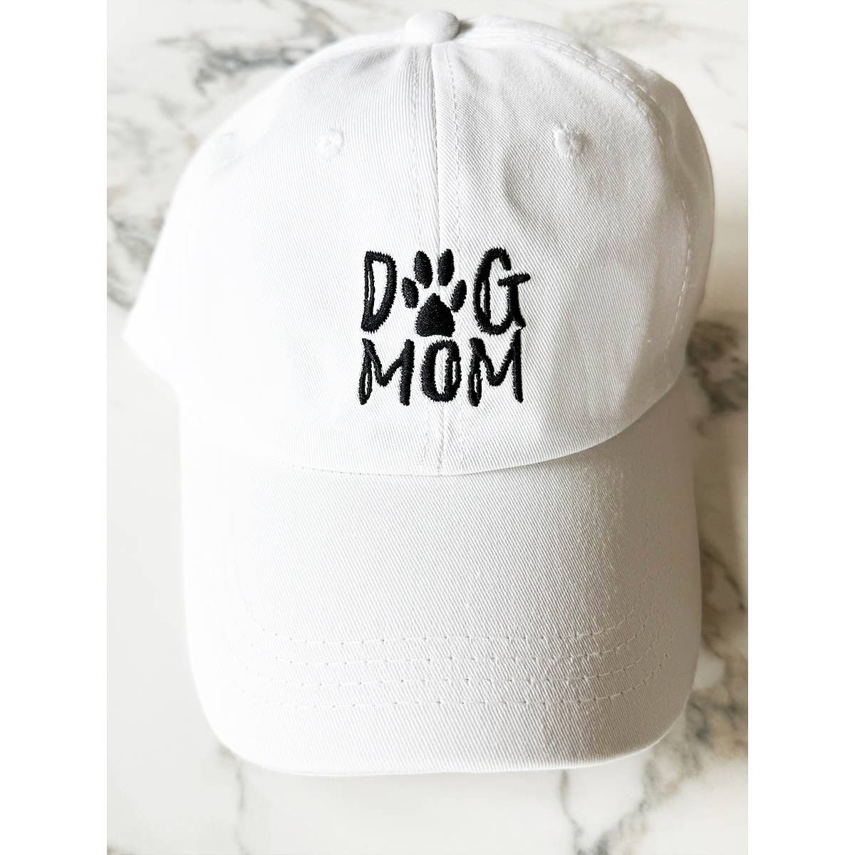 DOG MOM Embroidered Cotton Baseball Cap