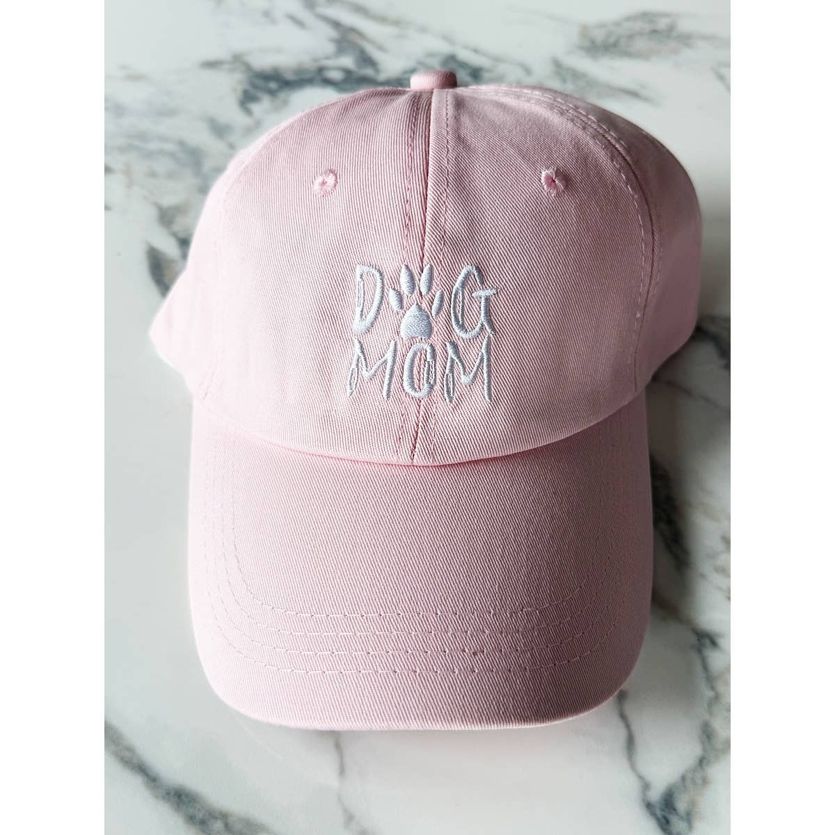 DOG MOM Embroidered Cotton Baseball Cap