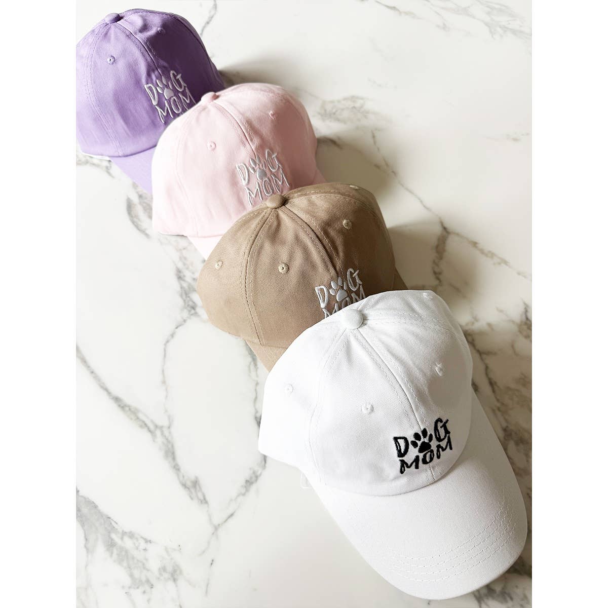 DOG MOM Embroidered Cotton Baseball Cap