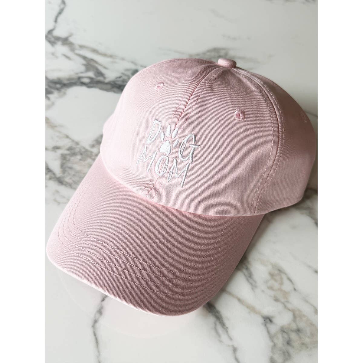DOG MOM Embroidered Cotton Baseball Cap