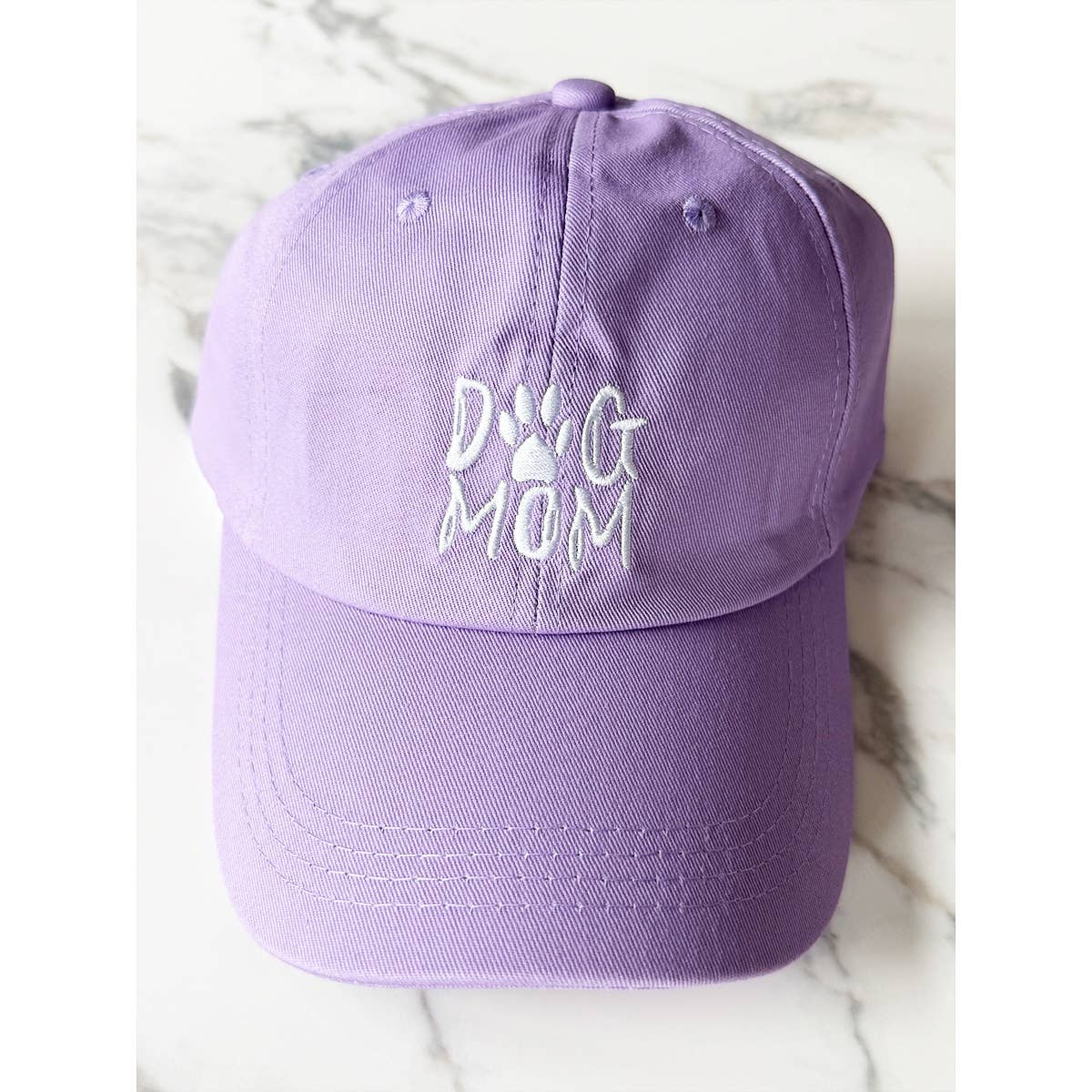 DOG MOM Embroidered Cotton Baseball Cap