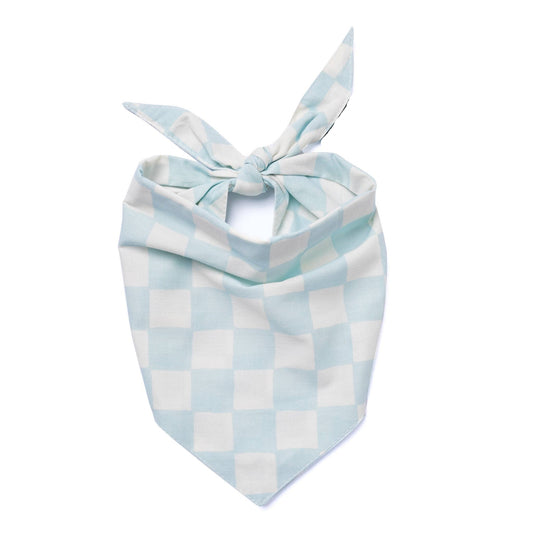 Cabana Dog Bandana - Light Blue Checkers