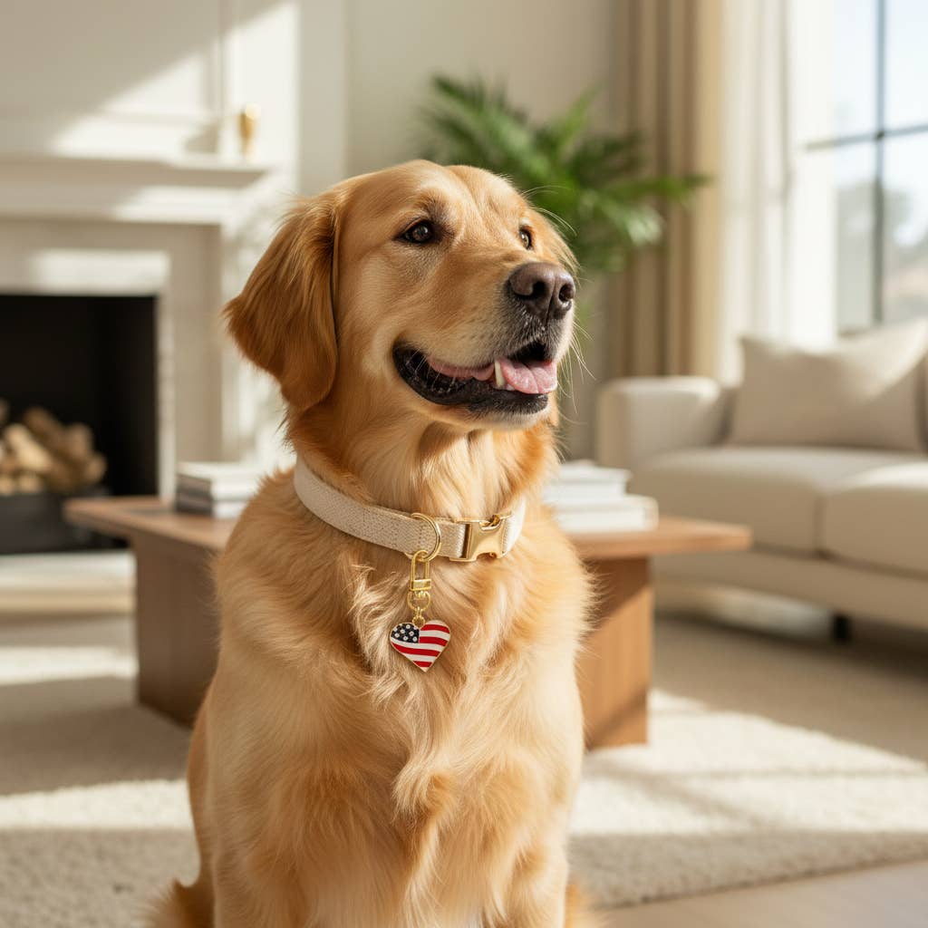 Pawfect Collar Charm–Americana Heart