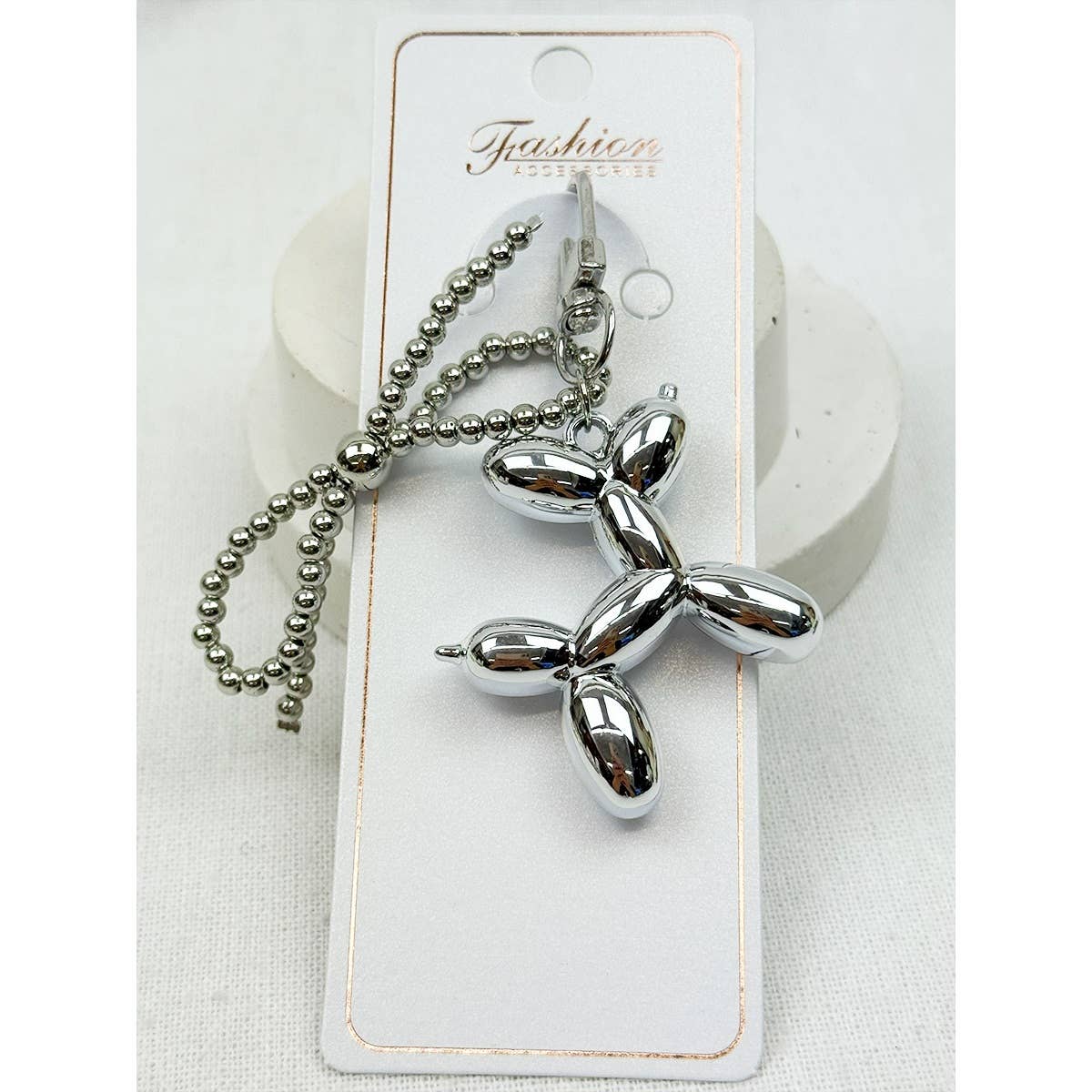 Metallic Puppy Theme Keychain