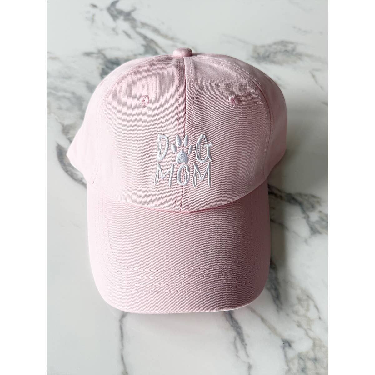 DOG MOM Embroidered Cotton Baseball Cap