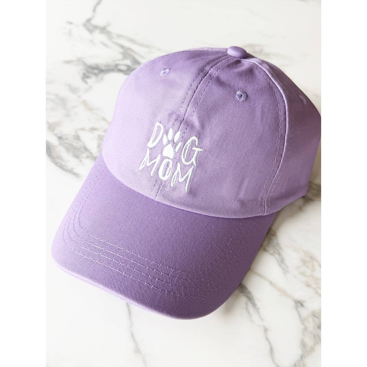 DOG MOM Embroidered Cotton Baseball Cap