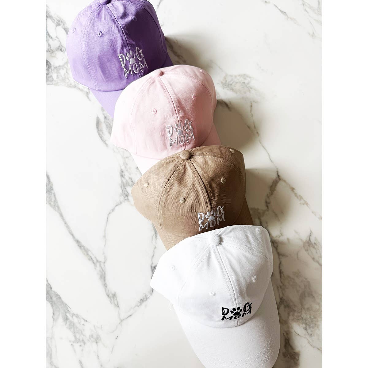 DOG MOM Embroidered Cotton Baseball Cap