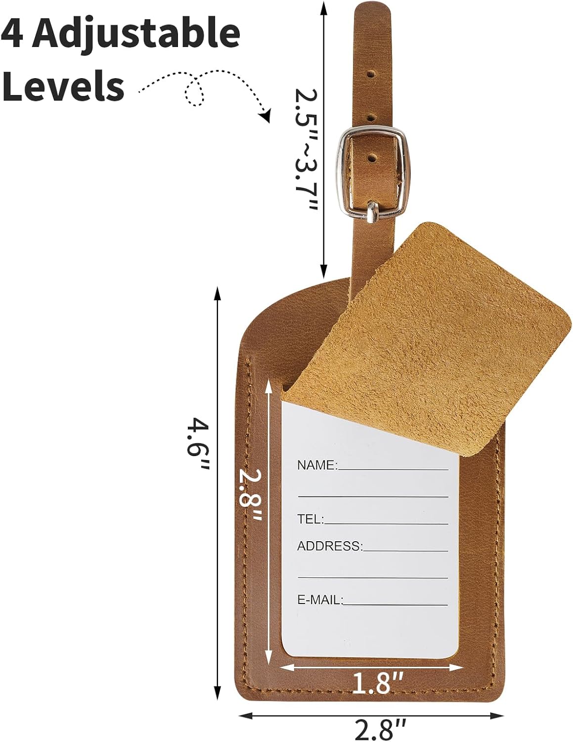 Pet Portrait Leather Luggage Tag