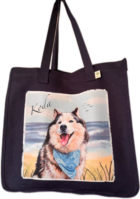 "Into the Sea" Custom Portrait Tote