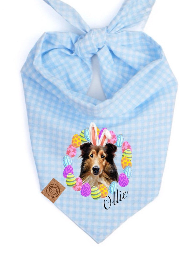 Blue Easter Dog Bandana