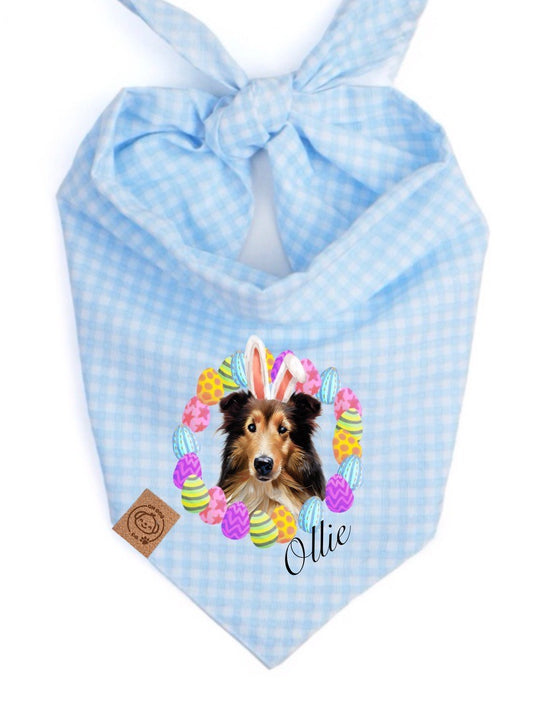 Blue Easter Dog Bandana