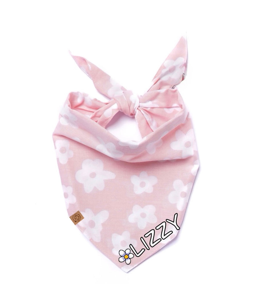 Pink Flower Dog Bandana
