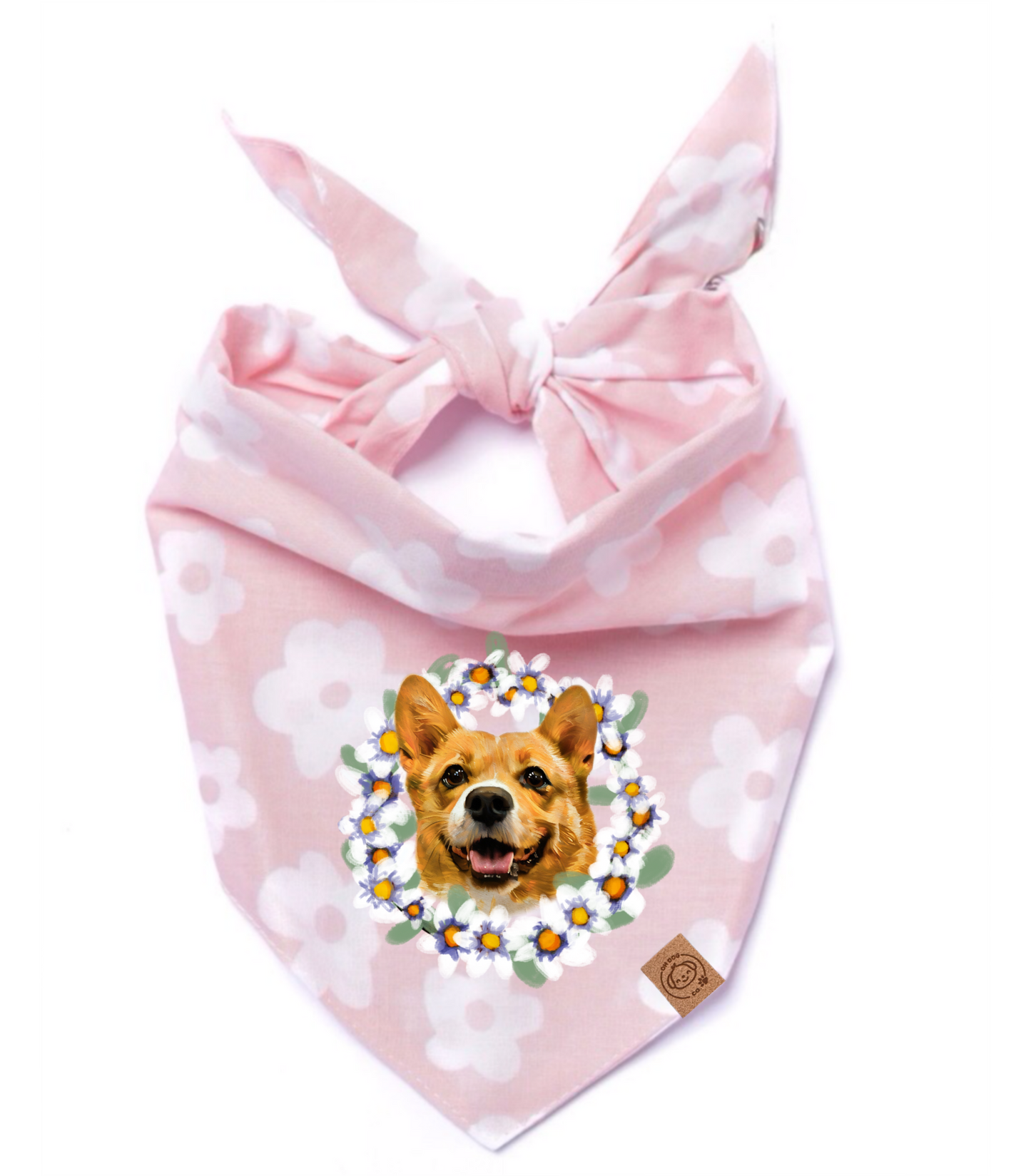 Pink Flower Dog Bandana