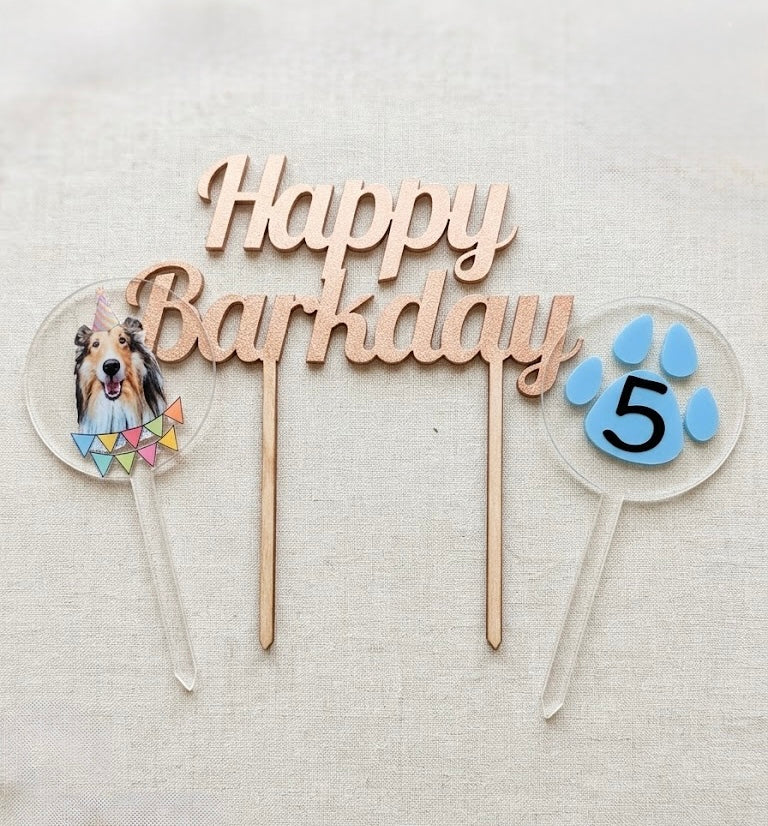 Barkday Cake Toppers Set