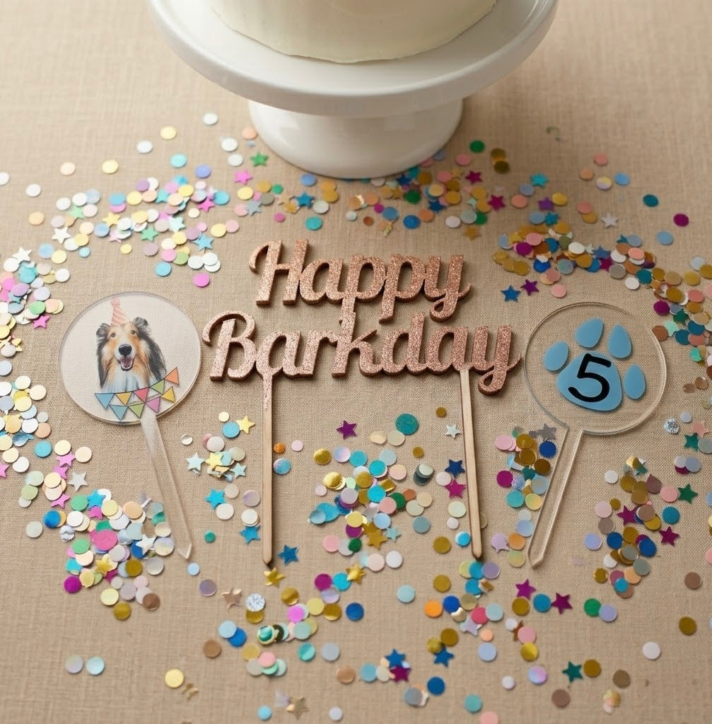 Barkday Cake Toppers Set