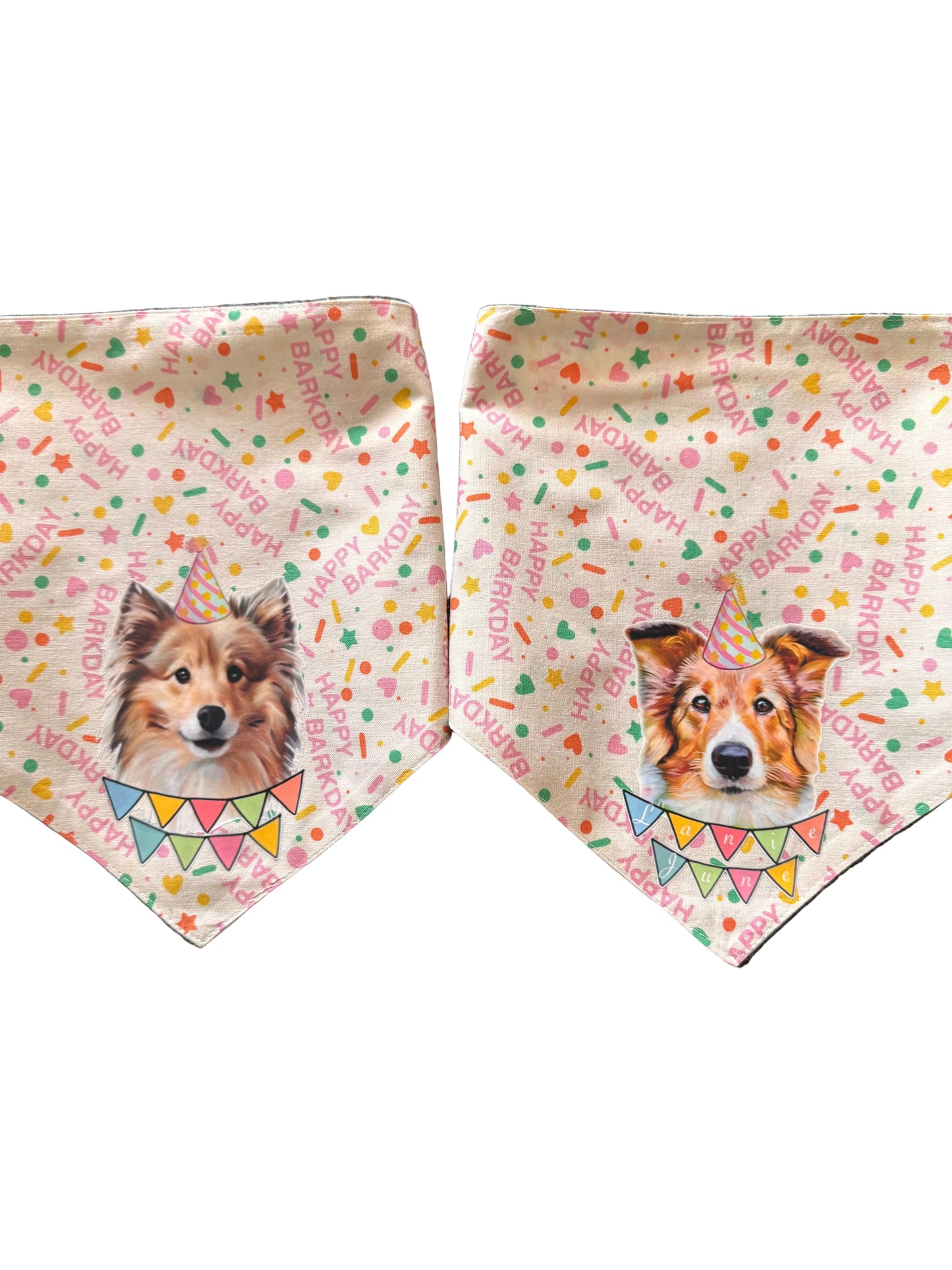 Bandana rose pour chien de fête