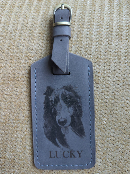 Engraved Portrait Luggage Tag