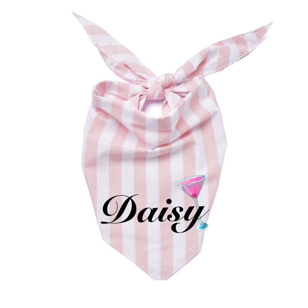 'Tails Dog Bandana - Blush Pink Stripe