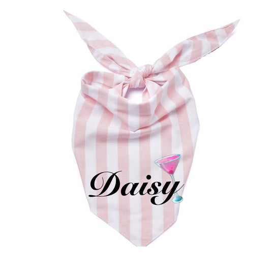 'Tails Dog Bandana - Blush Pink Stripe