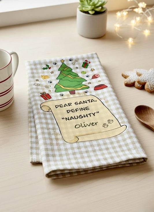 "Define Naughty" Personalized Kitchen Towel