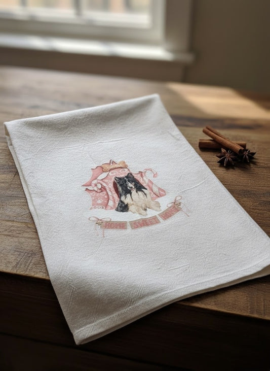 Torchon de cuisine personnalisé « Chien en pain d'épice »