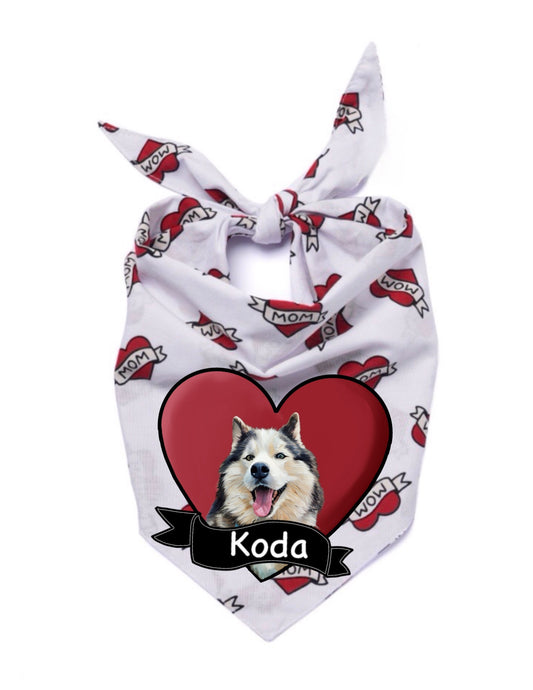 Love Mom Dog Bandana