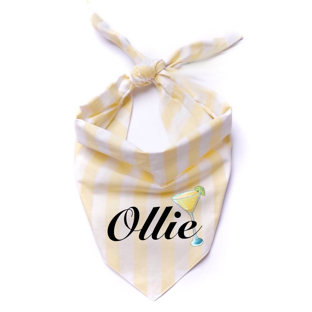 'Tails Dog Bandana - Butter Yellow Stripe