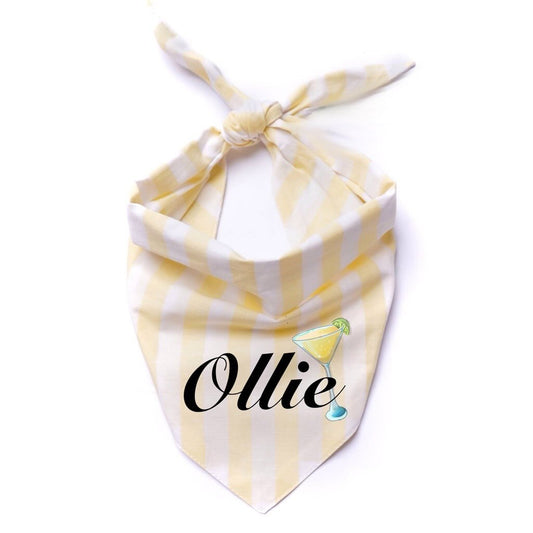 'Tails Dog Bandana - Butter Yellow Stripe