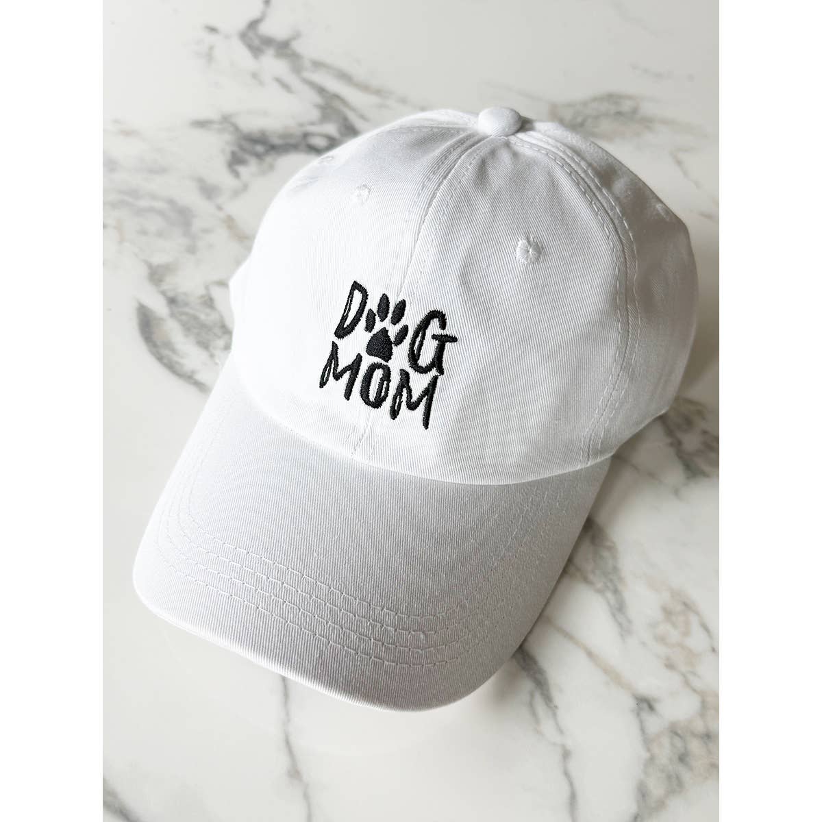 DOG MOM Embroidered Cotton Baseball Cap