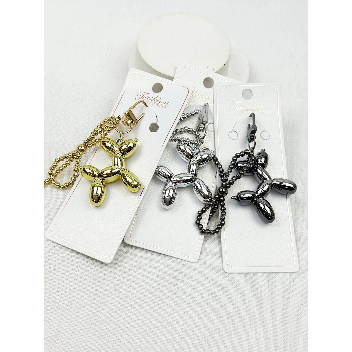 Metallic Puppy Theme Keychain