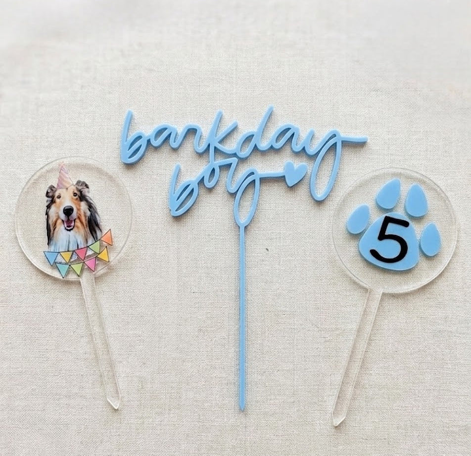 Barkday Cake Toppers Set